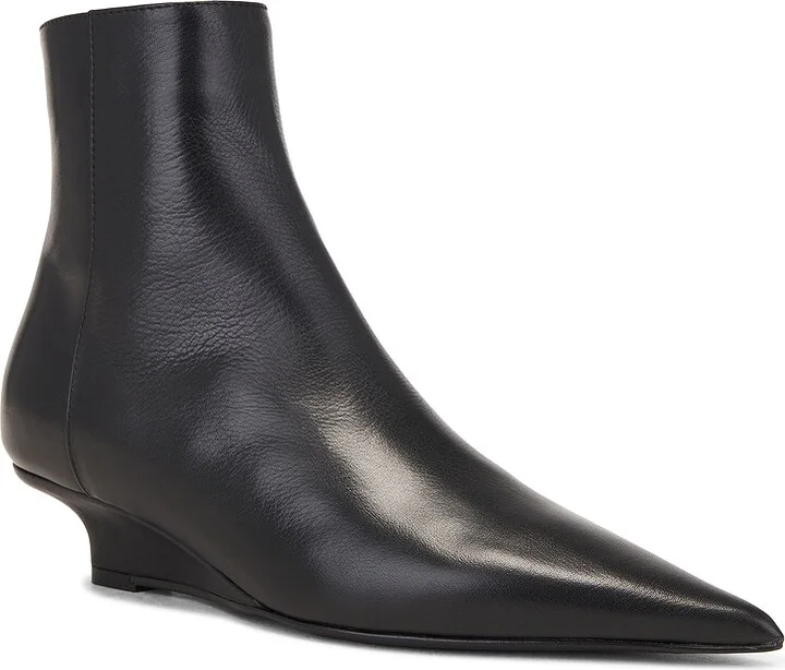 Toteme Sharp Leather Ankle Boot in Black - Image 2