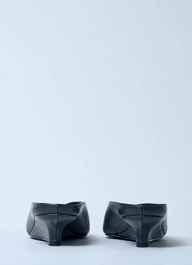 TOTEME Sharp Lizard-embossed Wedge Mules - Woman Mules Black Eu - 37 - Image 6