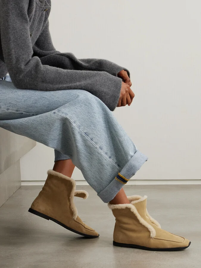 TOTEME - Shearling Ankle Boots - Brown - Image 2