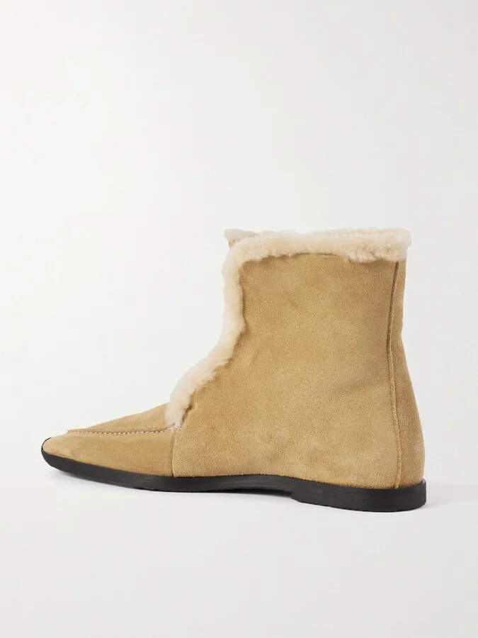 TOTEME - Shearling Ankle Boots - Brown - Image 3