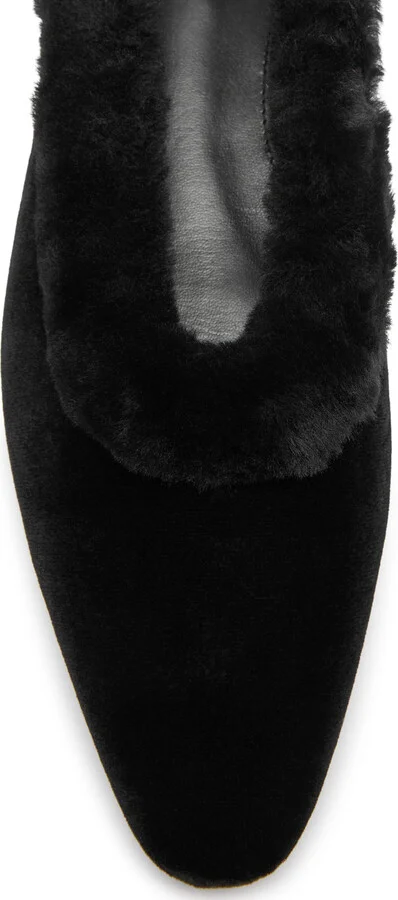 Toteme Shearling-trimmed Velvet Flats - Image 4