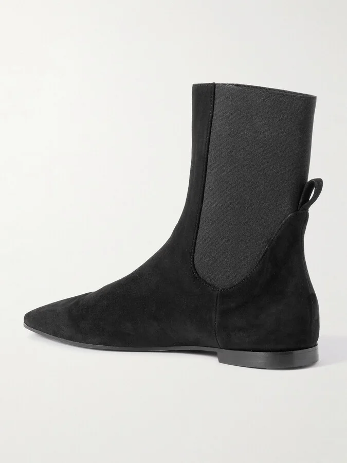 TOTEME - Suede Ankle Boots - Black - Image 3