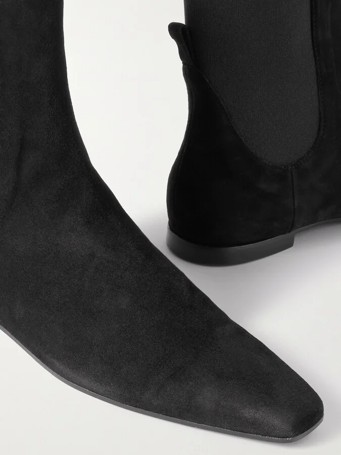 TOTEME - Suede Ankle Boots - Black - Image 4