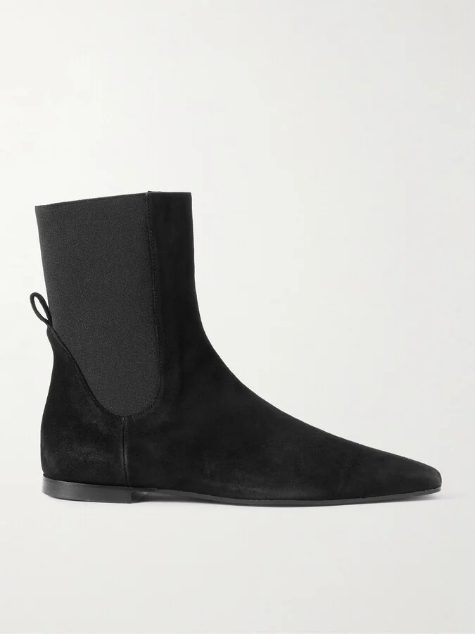 TOTEME - Suede Ankle Boots - Black