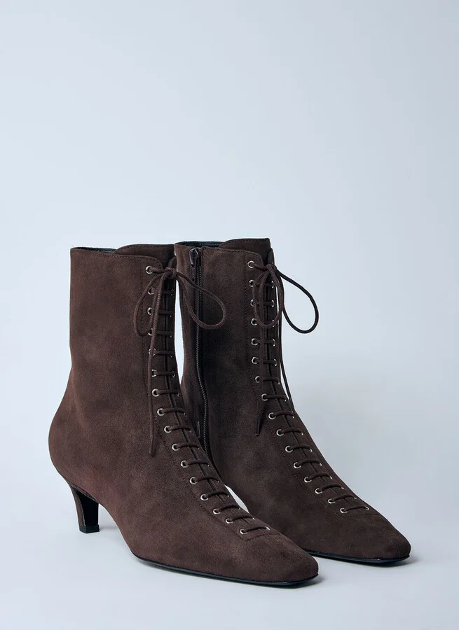 TOTEME Suede Lace-up Boots - Woman Boots Black Eu - 37 - Image 2