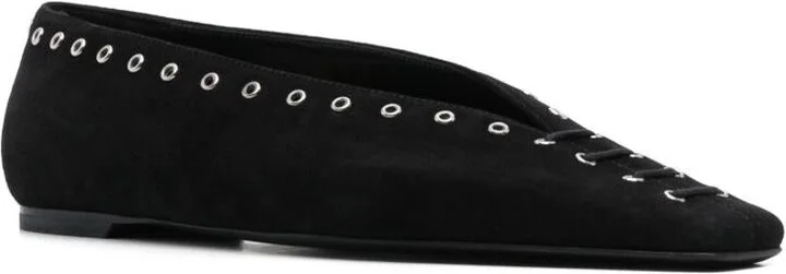 TOTEME Suede Leather Lace-Up Ballets - Image 2