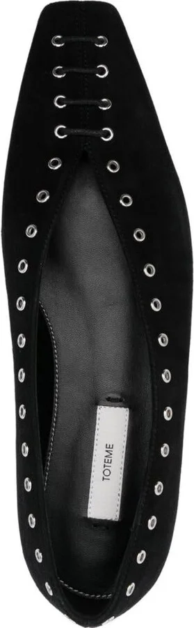TOTEME Suede Leather Lace-Up Ballets - Image 3
