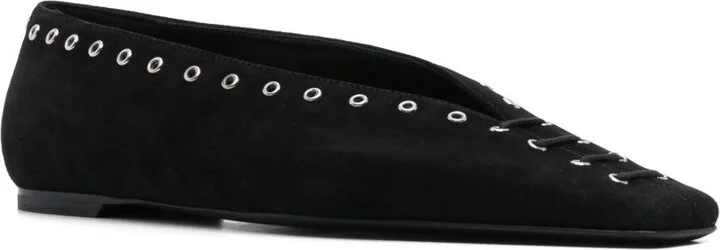 TOTEME Suede Leather Lace-Up Ballets - Image 2