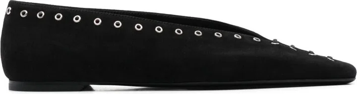 TOTEME Suede Leather Lace-Up Ballets