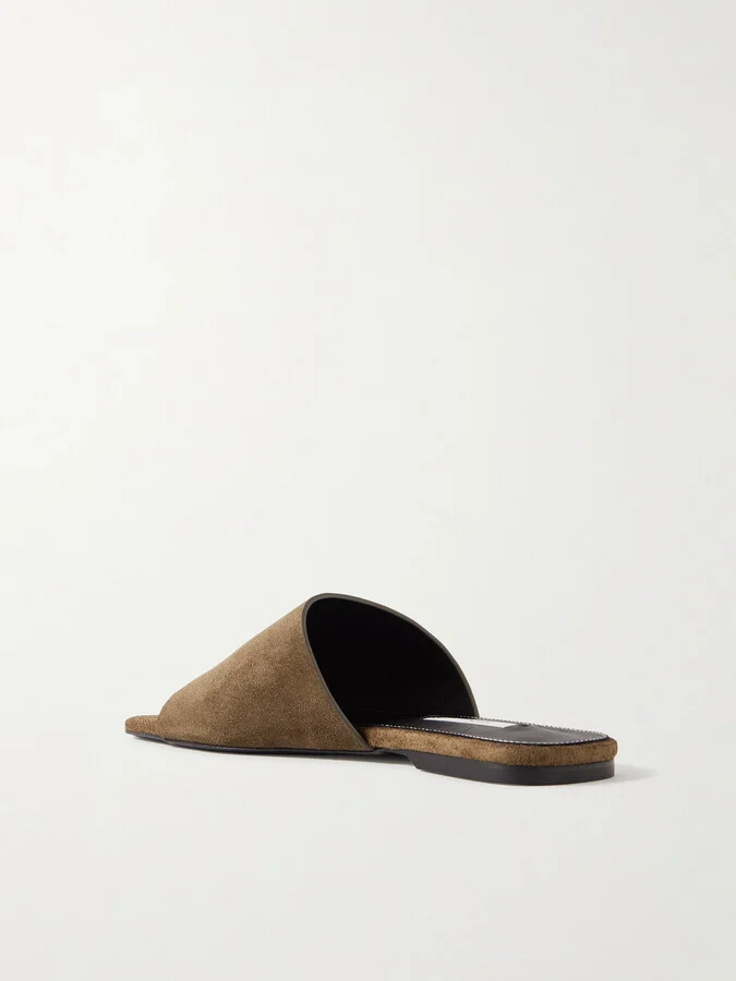 TOTEME - Suede Slides - Brown - Image 3