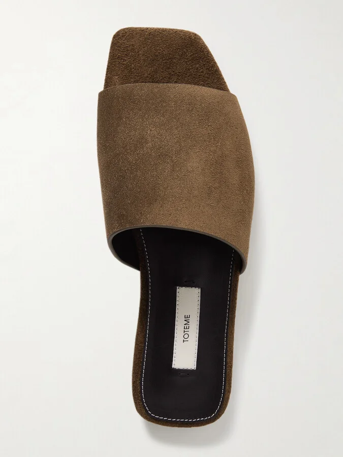TOTEME - Suede Slides - Brown - Image 5