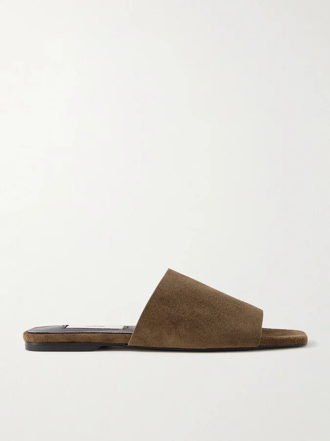 TOTEME - Suede Slides - Brown