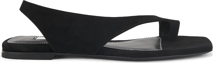 Toteme Suede Thong Sandal in Black