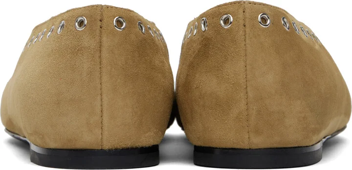 TOTEME Tan Suede Lace-Up Ballerina Flats - Image 2