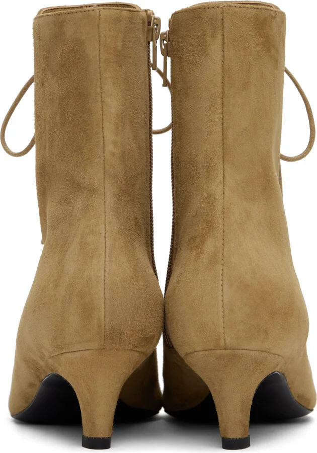 TOTEME Tan Suede Lace-Up Boots - Image 2