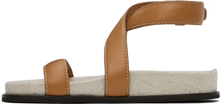 TOTEME Tan 'The Leather Chunky' Sandals - Image 3