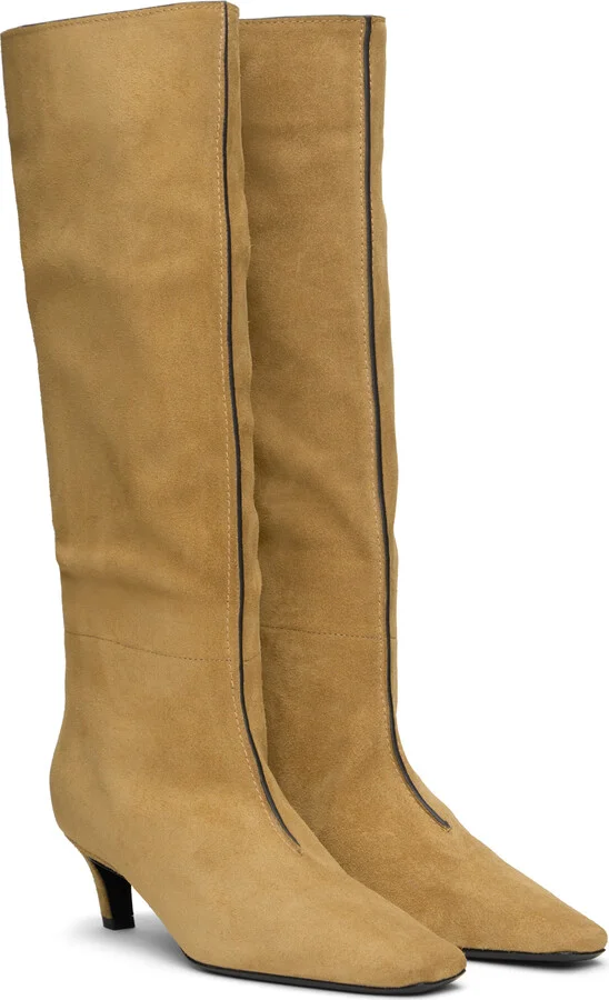 TOTEME Tan 'The Wide Shaft' Boots - Image 4