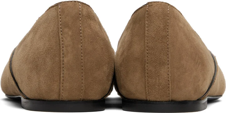 TOTEME Taupe Everyday Suede Ballerina Flats - Image 2