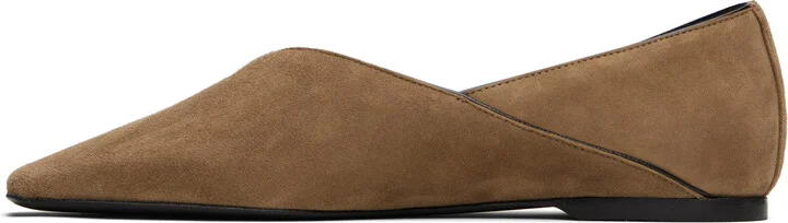 TOTEME Taupe Everyday Suede Ballerina Flats - Image 3