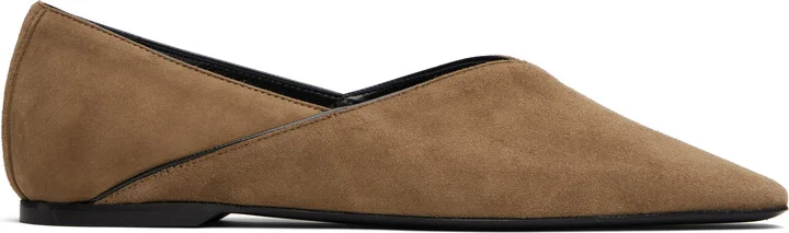 TOTEME Taupe Everyday Suede Ballerina Flats