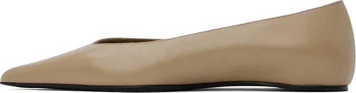 TOTEME Taupe 'The Asymmetric' Ballerina Flats - Image 3