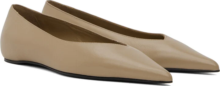 TOTEME Taupe 'The Asymmetric' Ballerina Flats - Image 4