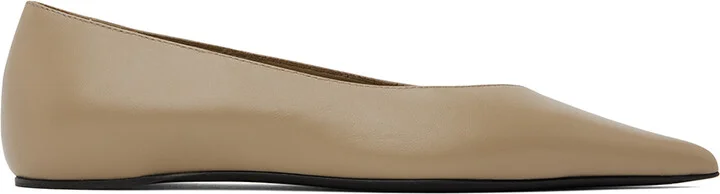 TOTEME Taupe 'The Asymmetric' Ballerina Flats