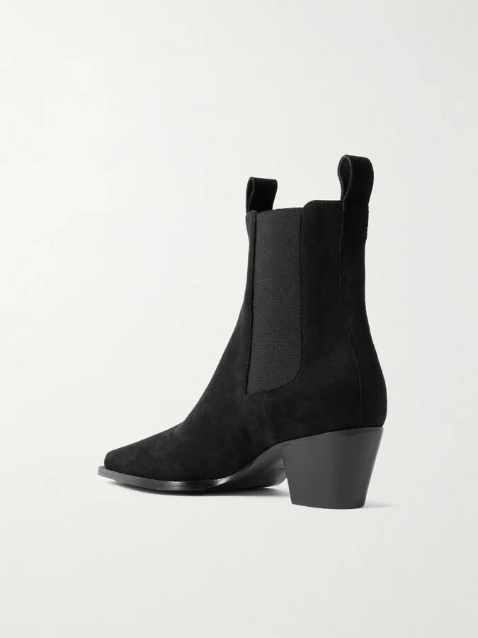 TOTEME - The City Suede Chelsea Boots - Black - Image 3