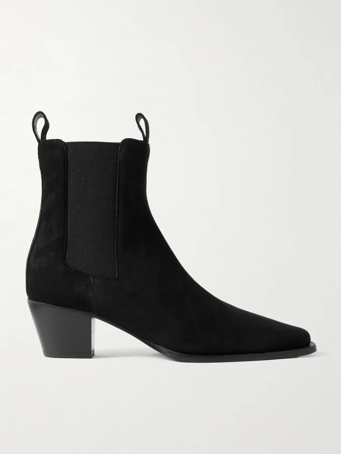 TOTEME - The City Suede Chelsea Boots - Black