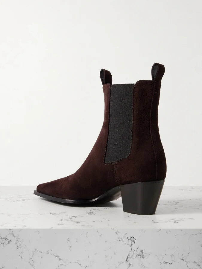TOTEME - The City Suede Chelsea Boots - Brown - Image 3
