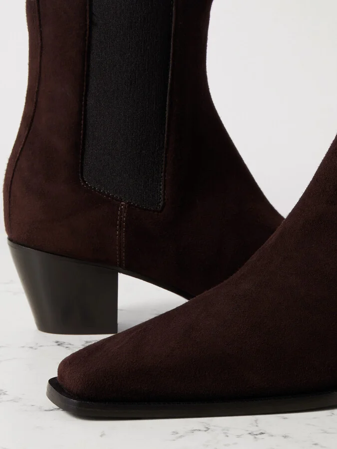 TOTEME - The City Suede Chelsea Boots - Brown - Image 4