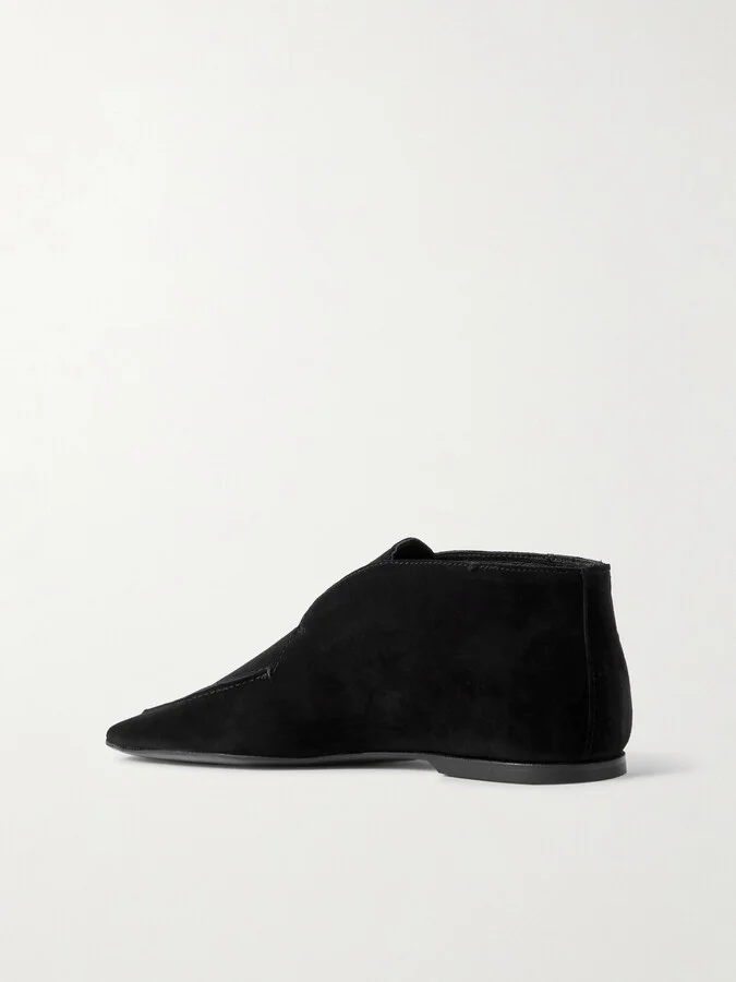 TOTEME - The Desert Suede Ankle Boots - Black - Image 3