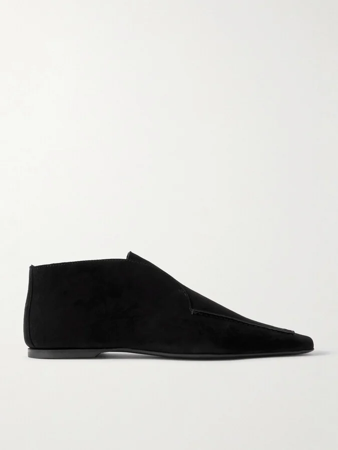 TOTEME - The Desert Suede Ankle Boots - Black
