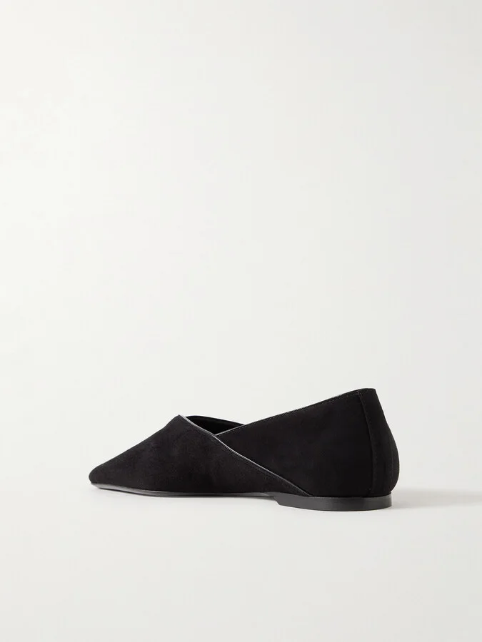 TOTEME - The Everyday Suede Ballet Flats - Black - Image 3