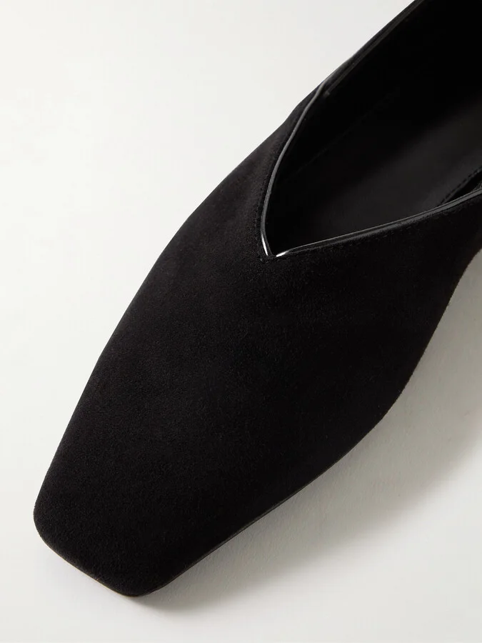 TOTEME - The Everyday Suede Ballet Flats - Black - Image 4