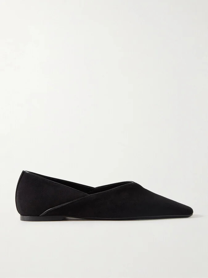 TOTEME - The Everyday Suede Ballet Flats - Black