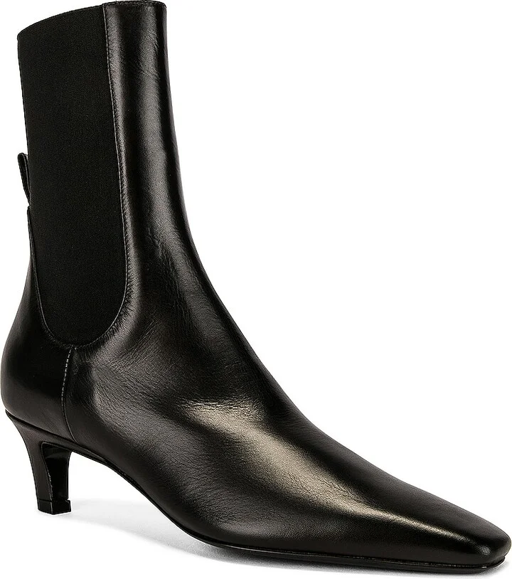 Toteme The Mid Heel Boot in Black - Image 2