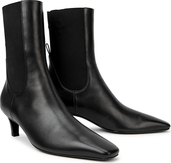 Toteme The Mid Heel Leather Ankle Boots - Image 3