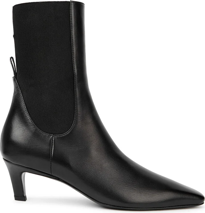Toteme The Mid Heel Leather Ankle Boots