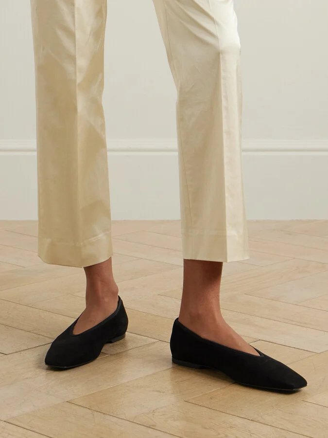 TOTEME - The Minimalist Suede Ballet Flats - Black - Image 2