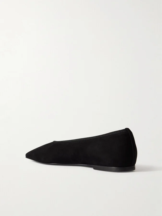 TOTEME - The Minimalist Suede Ballet Flats - Black - Image 3
