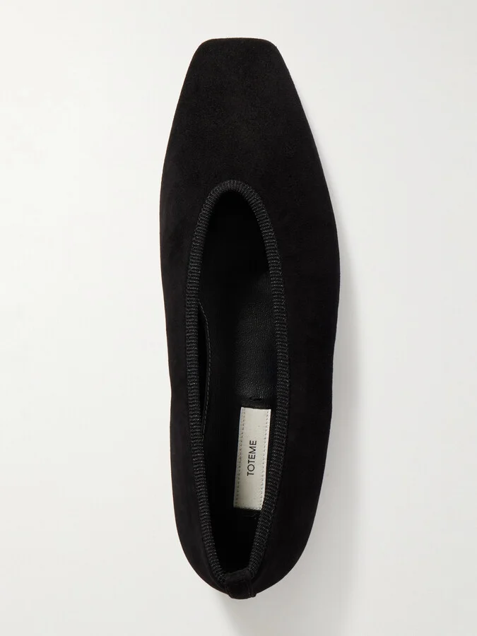 TOTEME - The Minimalist Suede Ballet Flats - Black - Image 5