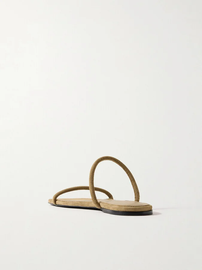 TOTEME - The Minimalist Suede Sandals - Brown - Image 3