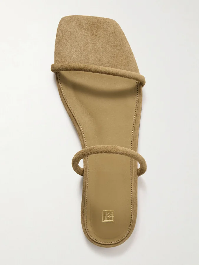 TOTEME - The Minimalist Suede Sandals - Brown - Image 5
