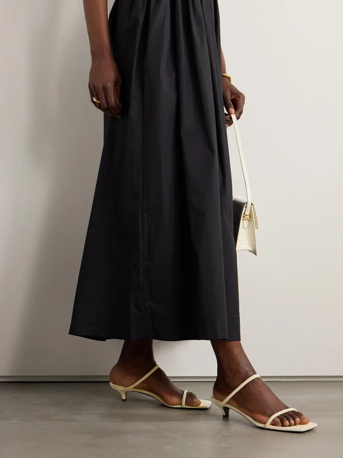 TOTEME - The Minimalist Suede Sandals - Ecru - Image 2