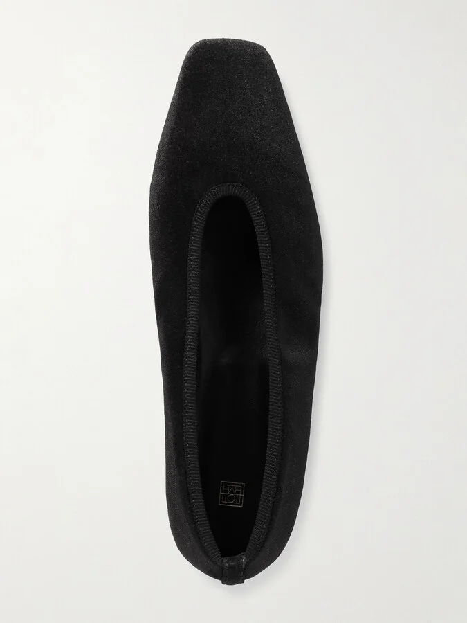TOTEME - The Minimalist Velvet Ballet Flats - Black - Image 5