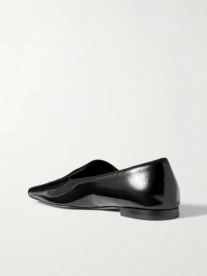 TOTEME - The Piped Patent-leather Loafers - Black - Image 3