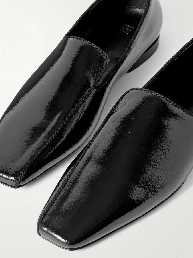 TOTEME - The Piped Patent-leather Loafers - Black - Image 4