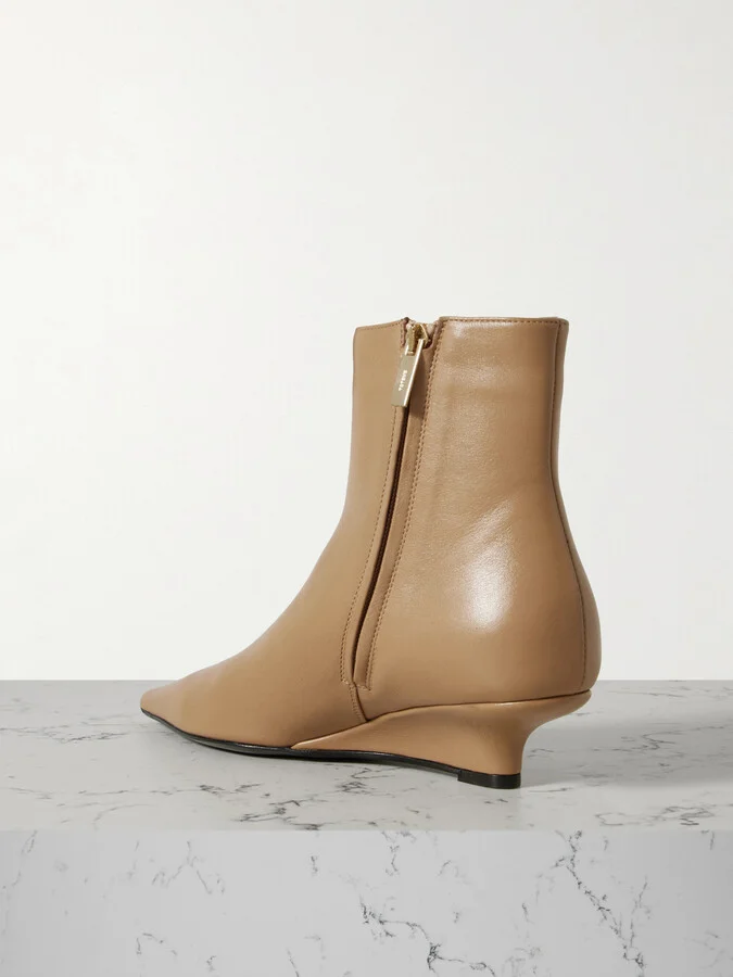 TOTEME - The Sharp Leather Ankle Boots - Brown - Image 3