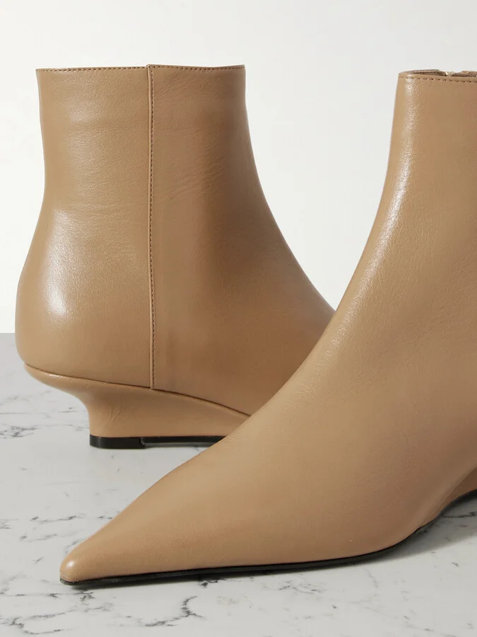 TOTEME - The Sharp Leather Ankle Boots - Brown - Image 4